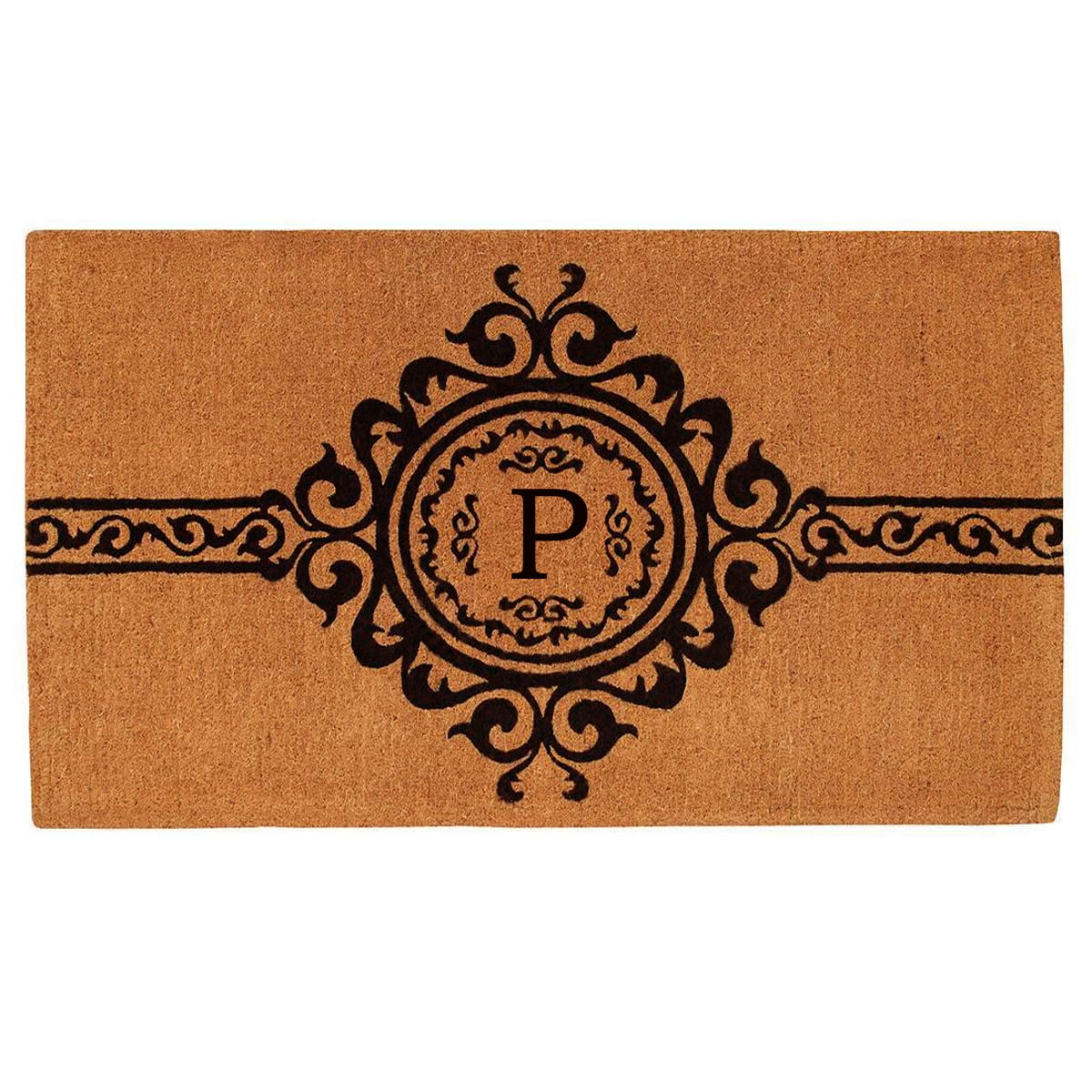 Calloway Mills Garbo Monogram Outdoor Doormat, Extra-thick 18" x 30" (Letter P)