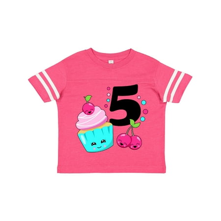 

Inktastic Happy Cupcake Fifth Birthday Gift Toddler Boy or Toddler Girl T-Shirt