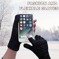 thumbnail image 4 of Winter Fingerless Gloves Mittens for Women Men Warm Wool Knitted Convertible Flip Top Mittens for Cold Weather, 4 of 8