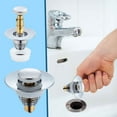 thumbnail image 1 of Fiudx Tapón Universal para Lavabo, Filtro Antiobstrucción, Drenaje Rápido, Acero Inoxidable y Latón Duraderos, Fácil Instalación, Apto para La Mayoría de Lavabos, Diámetro Superior a 3,2 Cm., 1 of 6