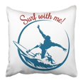 thumbnail image 1 of RYLABLUE Silhouette Surf Emblème Conception Surfeur Rides sur Vague et Lettrage avec Moi Blanc Seulement Utilisé Libre Plage Taie d'Oreiller Taie d'Oreiller Couverture 18x18 Pouces, 1 of 1