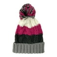 thumbnail image 3 of Empire Cove Cable Knit Beanie with Pom Pom Winter Multi Color Womens - Pink, 3 of 3