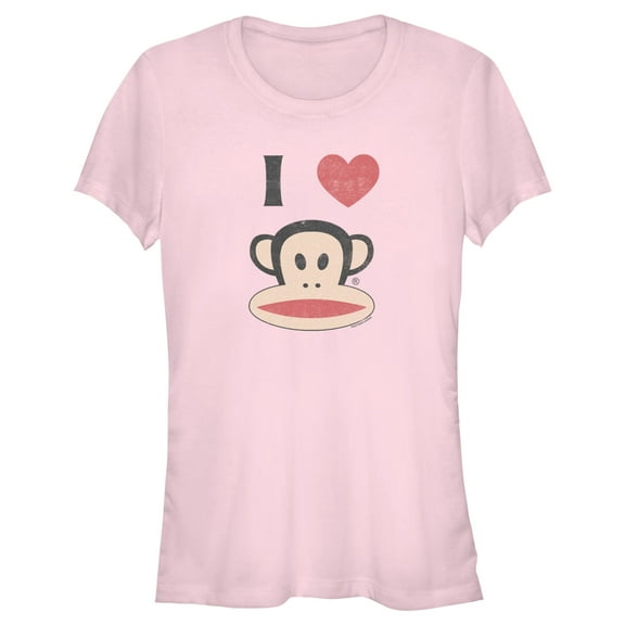 Junior's Paul Frank Distressed I Heart Julius  Graphic Tee Light Pink 2X Large