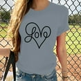 thumbnail image 2 of Dyegold Heart Tshirts Shirts For Women Cute Graphic Tees Funny Summer Casual Loose Round Neck Tees Tops Basic Tunic Tops, 2 of 7