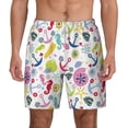 thumbnail image 2 of Picia Undersea Seahorse pattern Mens Swim Trunks with Compression Liner Stretch Beach Shorts Quick Dry with Zipper Pockets No-Chafing Board Shorts-Large, 2 of 9