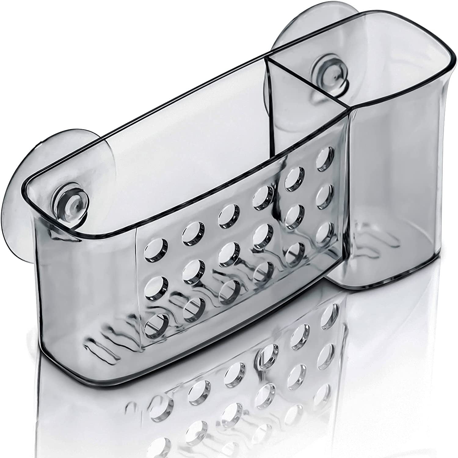 DecorRack Bath Caddy Basket with Suction Cups, Clear Acrylic Plastic