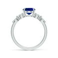 thumbnail image 2 of ANGARA Lab Grown Oval Blue Sapphire Side Stone Engagement Ring for Women in 14K White Gold (Size-9x7mm) | September Birthstone Jewelry for Her | Lab-Grown Blue Sapphire Engagement Ring, 2 of 8