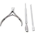 thumbnail image 1 of 3Pcs Stainless Steel Cuticle Remover Professional Fingernail Cuticle Nipper And Pusher Durable Manicure Beauty Tool, 1 of 5