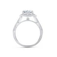 thumbnail image 5 of Cushion Cut Lab Created Moissanite Diamond Vintage Floral Design Engagement Wedding Ring In 14K White Gold Over Sterling Silver(VVS1/G-H,1 Cttw)-10, 5 of 7