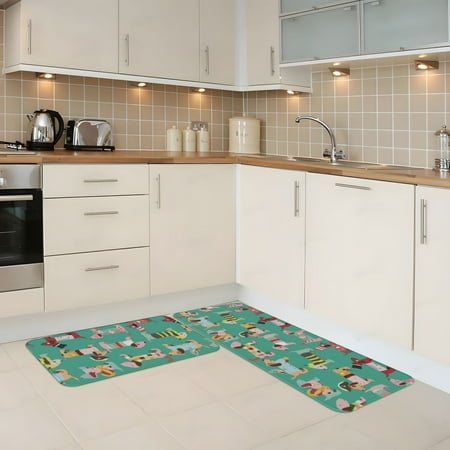 

Kitchen Mats for Floor 2 Piece - Cute Dachshund Anti Fatigue Mats for Kitchen Floor Kitchen Rugs Non Slip Washable Mat for Home Kitchen Decor