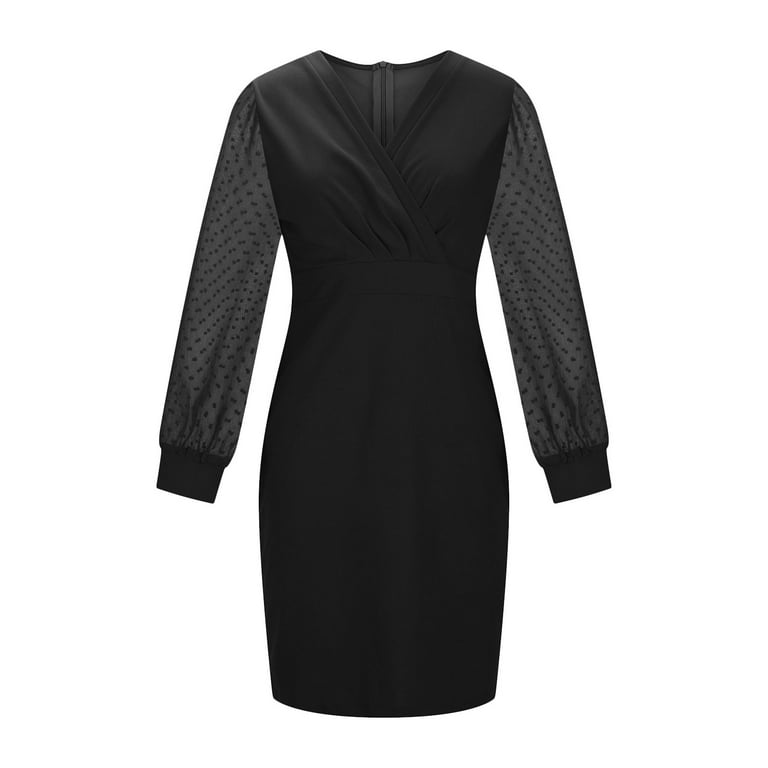Midi Dress Womens Black Pencil Dress Efsteb Women's Formal