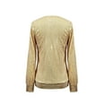 thumbnail image 4 of Breezora Blouse à Col Rond Scintillante pour Femmes Manches Longues Coupe Ample Décontractée avec Détail Pailleté Taille TTG Or, 4 of 6