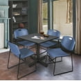 thumbnail image 2 of Regency 36 in. Square X-Base Breakroom Table- Grey, 4 Zeng Stack Chairs- Blue, 2 of 8