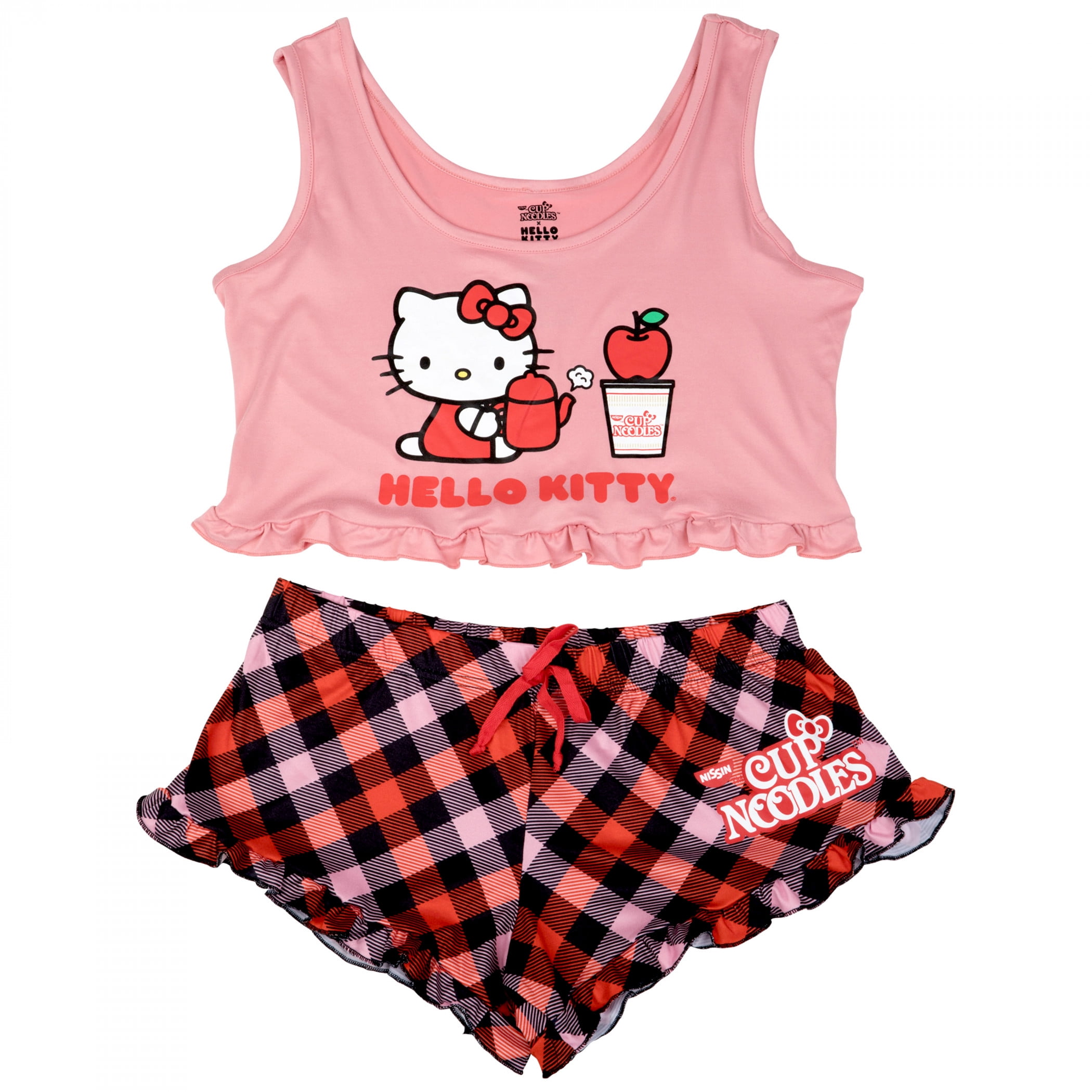 Hello Kitty Sanrio x Nissin Lounge Set Pink and Plaid Pair-Large -  