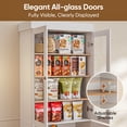 thumbnail image 7 of ivaniti Kitchen Pantry Cabinet 6-Layer Storage Cupboard with Adjustable Shelves and Glass Doors,71”Wooden Hutch for Dining Room,White,Set of 2, 7 of 7