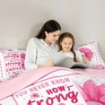 thumbnail image 4 of Feelyou Pink Vibrant Sunflower Twin Bedding Sets 7-Piece, Inspirational Words Bedding Comforter Set, Hope and Love Theme Reversible Sheet Sets, Microfiber Bedroom Decor, 4 of 8
