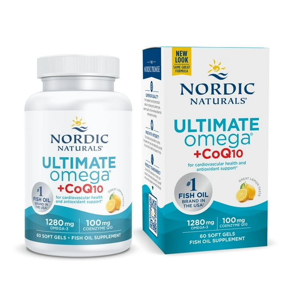 Nordic Naturals Ultimate Omega with CoQ10 Softgels, Cardiovascular Support, 60 Count