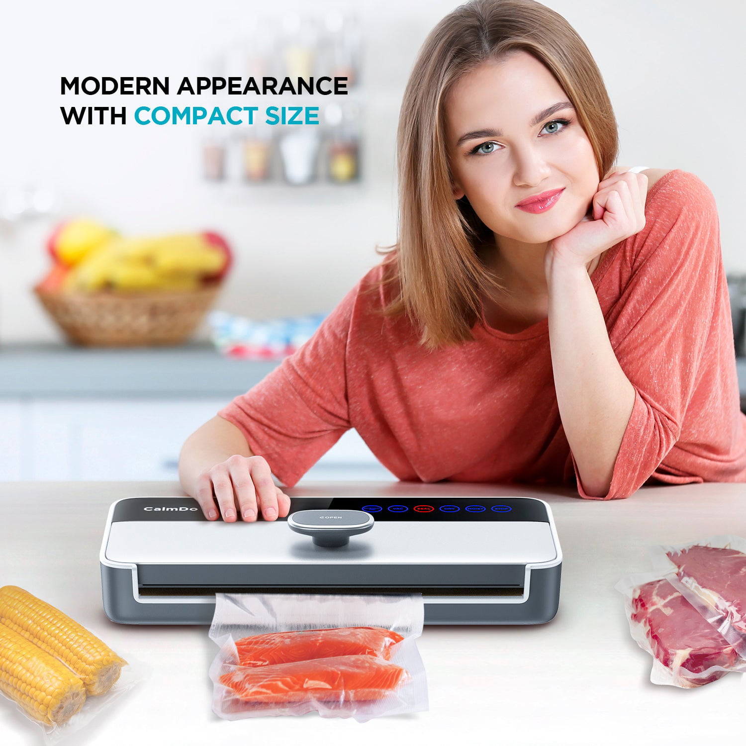 Vacuum Sealer Machine, 80Kpa 130W Powerful, Multifunctional for Dry and  Moist Food Storage, Automatic and Manual