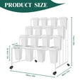 thumbnail image 2 of LINJI Indoor Outdoor Flower Stand - 3-Tier White Plant Stand with 12 White Round Buckets and  Wheels for Easy Movement, 2 of 7