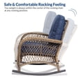 thumbnail image 3 of Socialcomfy Rattan Outdoor UV-Resistant Rocking Chair, Navy Blue (Set of 2), 3 of 7