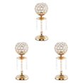 thumbnail image 2 of Wweixi Luxury Crystal Candle Holder Pillar Candlestick Ceremony Stand Decor Table Gold L 3Set, 2 of 6