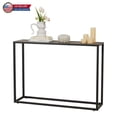 thumbnail image 3 of Hassch 41.7" Narrow Entryway Console Table, Modern Industrial Sofa Table with Faux Marble Wood Top & Metal Frame, Space-Saving Accent Table for Living Room, Brown + Black, 3 of 6