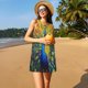thumbnail image 3 of Fotbe Peacocks Vestido de Verano sin Mangas para Mujer – Vestido Midi Línea A, Estilo Camiseta Floral, Vestido Playero Casual y Fluido, 3 of 7