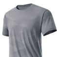 thumbnail image 5 of Short Sleeve Quick Dry Performance Shirt Shirts for Men Heavyweight Cotton Tee Tops Men's Casual Summer Short Sleeved Solid Color Round Neck Fitness Blouses Shirts Gray Xxl, 5 of 6