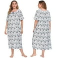 thumbnail image 3 of Sleep wear Womens Snap Front Nightgown Housecoat Cotton Duster Short Sleeve House Dress, Cotton Woven Printed Floral Button Front Robe, 3 of 9