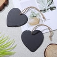 thumbnail image 2 of 3Pcs Slate Labels Heart Shaped Memo Board Slate Tags Food Sign Garden Plant Marker with Jute Rope for Labeling, 2 of 3
