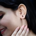 thumbnail image 6 of Rosec Jewels Emerald Cut Garnet Stud Earrings for Women - AAA Quality - 1.4 Ct - January Birthstone Earrings - Ready to Gift for Birthday, 14K Yellow Gold, 6 of 8