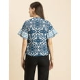 thumbnail image 6 of Moomaya Womens Printed Cotton Blouse, Boho Top, Short Sleeves Summer Top, 6 of 7