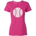 thumbnail image 3 of Inktastic Distressed Baseball in White Women's T-Shirt, 3 of 5