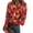 Vermilion(Xmas Tree Reindeer Print), variant on Christmas Shirts for Women Long Sleeve Vintage Ribbed Fitted Slim Funny Xmas Tree Reindeer Print Underwear Tops Spring Fall Trendy Party Crew Neck Thermal Undershirts