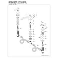 thumbnail image 3 of Kingston Brass KS4302NL Metropolitan Two-Handle Deck Mount Roman Tub Faucet, Polished Brass, 3 of 4