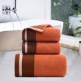 thumbnail image 4 of Juego de 3 toallas de mano para baño, toallas absorbentes suaves de algodón para baño, toallas de Spa, toalla de 34*74cm, toalla de baño 70*140cm, 4 of 7