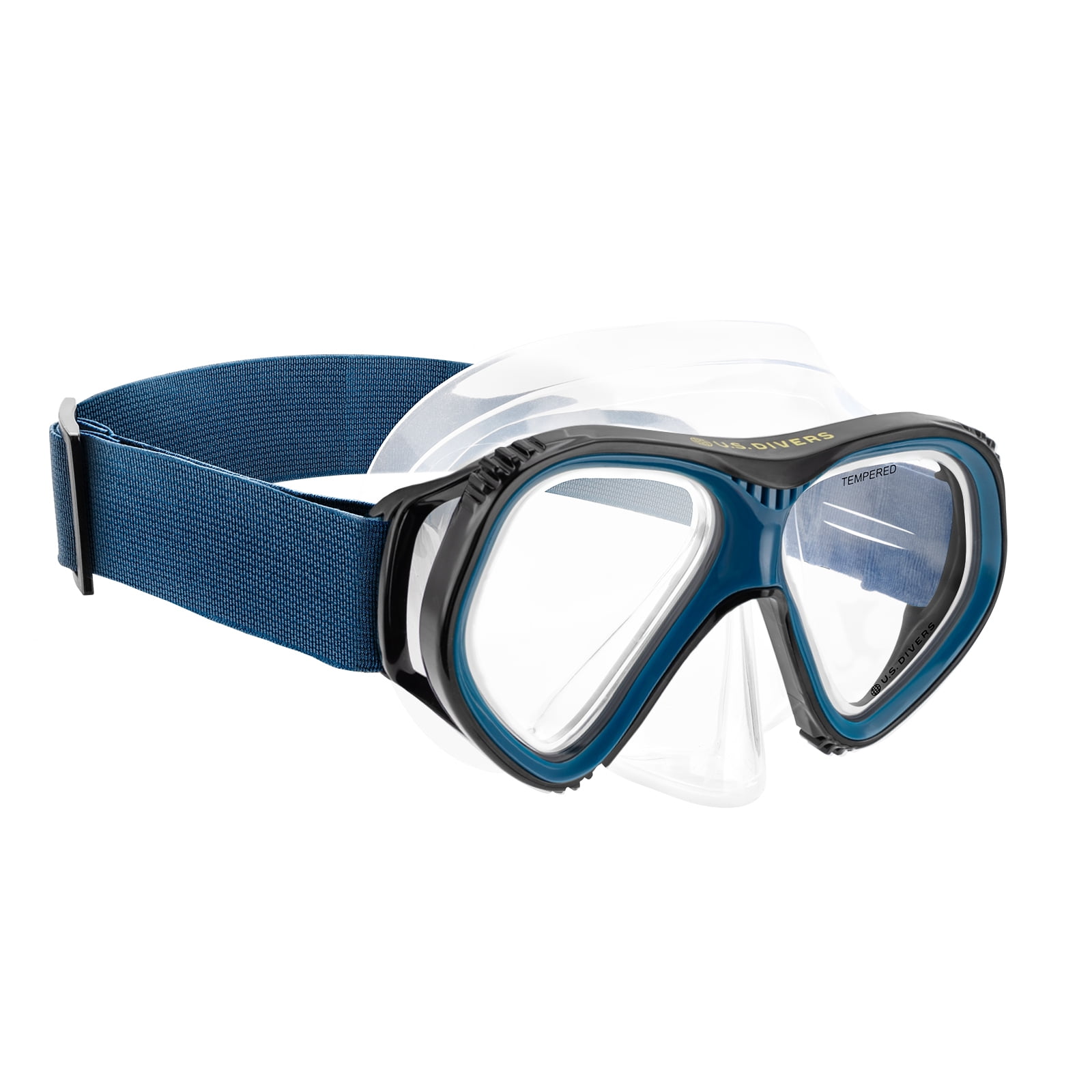 (2 pack) U.S. Divers Playa Adult Snorkel Set S/M (Black & Blue)
