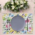 thumbnail image 2 of Flowers Placemats Set of 6,12x18 Inch Garden Plants Place Mats Washable Fabric for Seasonal Summer Table Mats for Party Kitchen Dining Table Decoration, 2 of 6