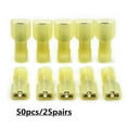 thumbnail image 6 of 50Pcs Insulated 12-10AWG Wire Crimp Terminals Male Female Nylon Spade Connectors, 6 of 9