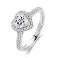 thumbnail image 2 of Silvago Jewel 1.4 Ct Heart Cut Diamond Ring for Women's - 14K White Gold Over Ring - Halo Diamond Engagement Wedding Ring for Women's - Anniversary Diamond Rings On Clearance - Party Wear Diamond, 2 of 8