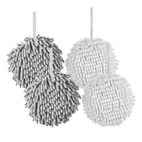 SOPOTUTU Hanging Kitchen Towels with Buttons Assorted Color Chenille 4pcs