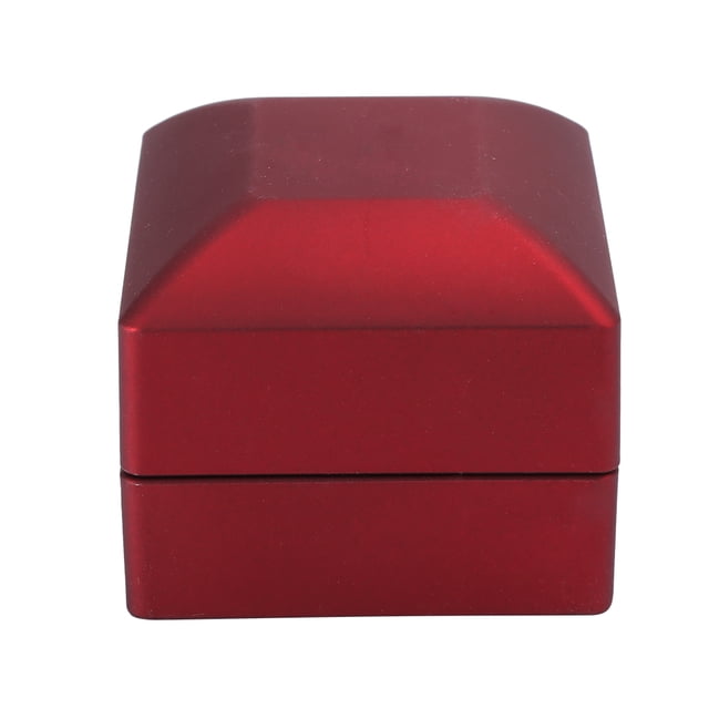 Ring Box Square Ring Jewelry Earring Coin Box with LED Light for Wedding Engagement