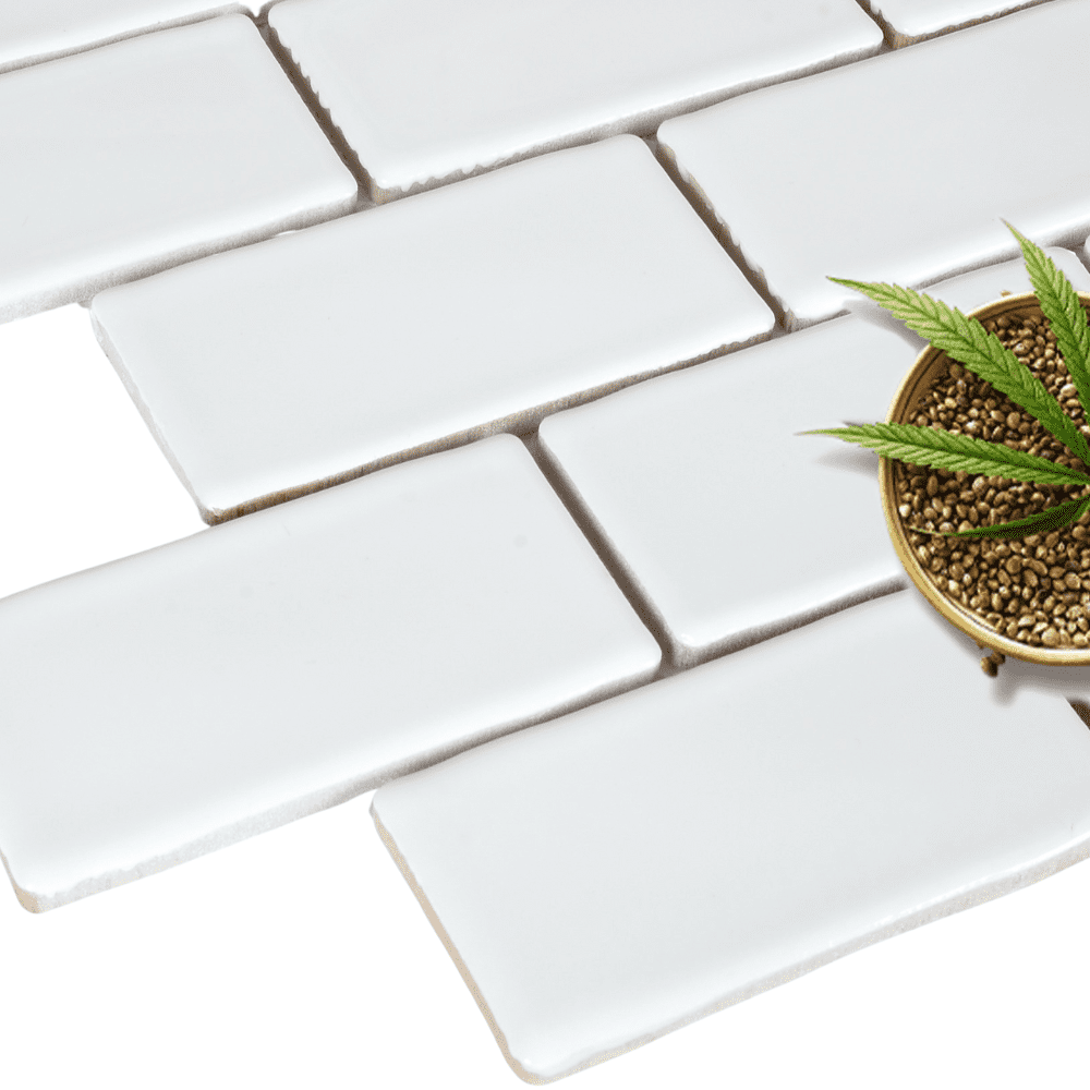 The Tile Life Metro Snow White Glossy Porcelain Subway Mosaic Wall Tile, 12 x 12 in, 10-Piece