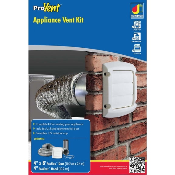 Dundas Jafine White Gas or Electric Dryer Vent Kit (4-Piece) TD48PVKZW6