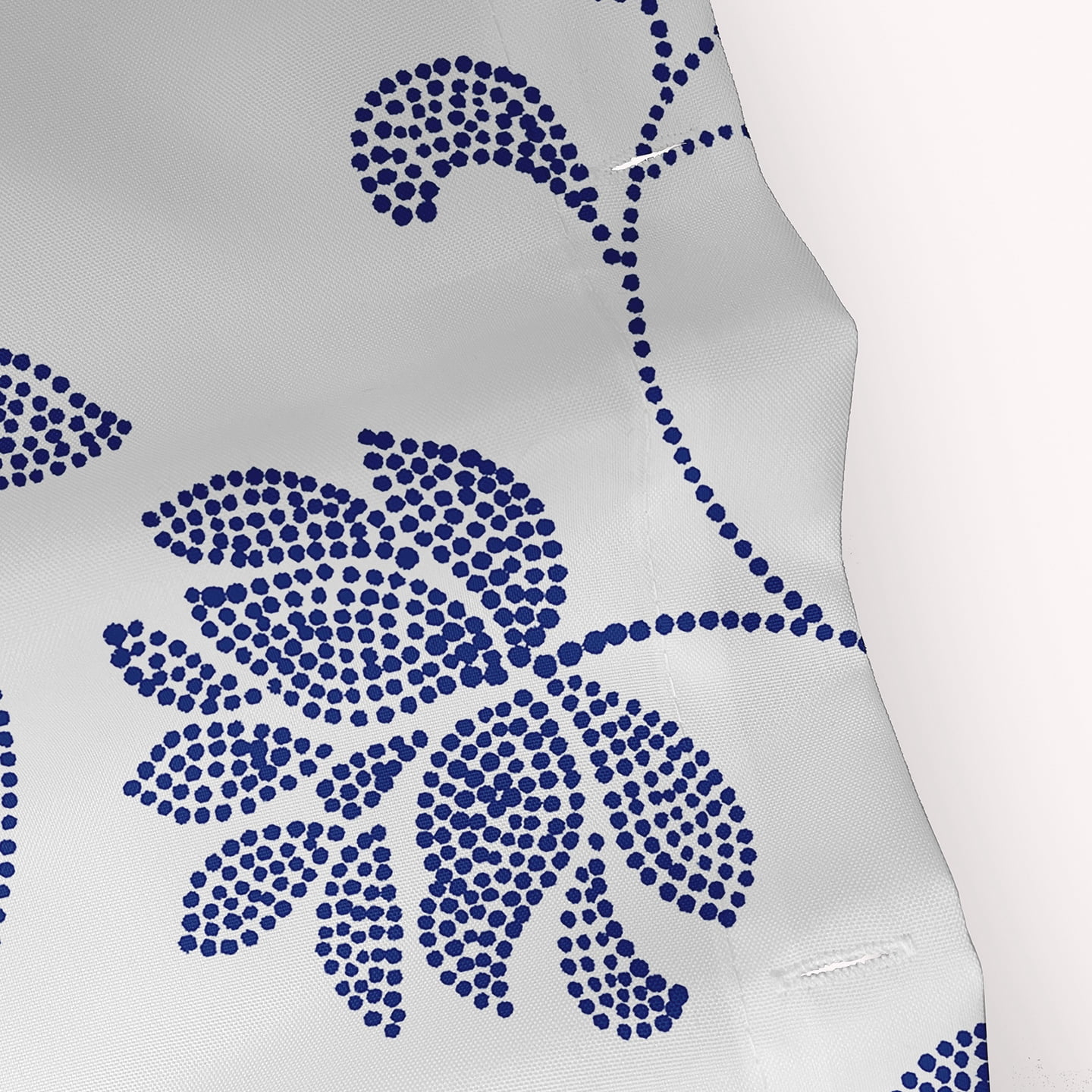 Simply Daisy 70" W x 73" L Traditional Floral Polyester Shower Curtain, Porcelain Blue [1 Ct]