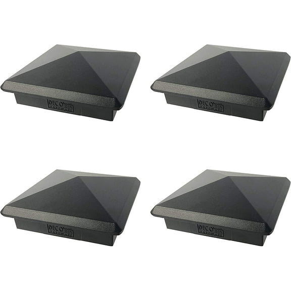 3.5" x 3.5" Heavy Duty Aluminium Pyramid Post Cap for True/Actual 3.5" x 3.5" Wood Posts - Black (4 Pack) (Works ONLY with Actual 3.5" x 3.5" Posts. Will NOT Work with Actual 4" x 4" Posts)
