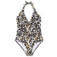 thumbnail image 3 of Cathalem Maillots de Bain Modestes pour Femmes Entraînement Athlétique Contrôle du Ventre Vêtements de Bain, Café m, 3 of 5