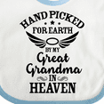 thumbnail image 4 of Inktastic Handpicked for Earth by My Great Grandma in Heaven Boys or Girls Baby Bib, 4 of 4