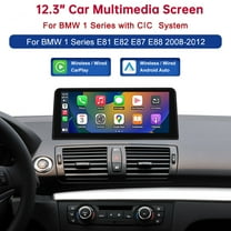 Wireless Android Auto Carplay 12.3 Inch Touch Screen Car Stereo Receiver for BMW 1 Series E81 E82 E87 E88 2008-2012 with CIC System Mirrorlink Bluetooth