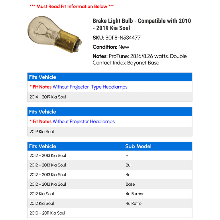 2011 kia soul sale brake light bulb